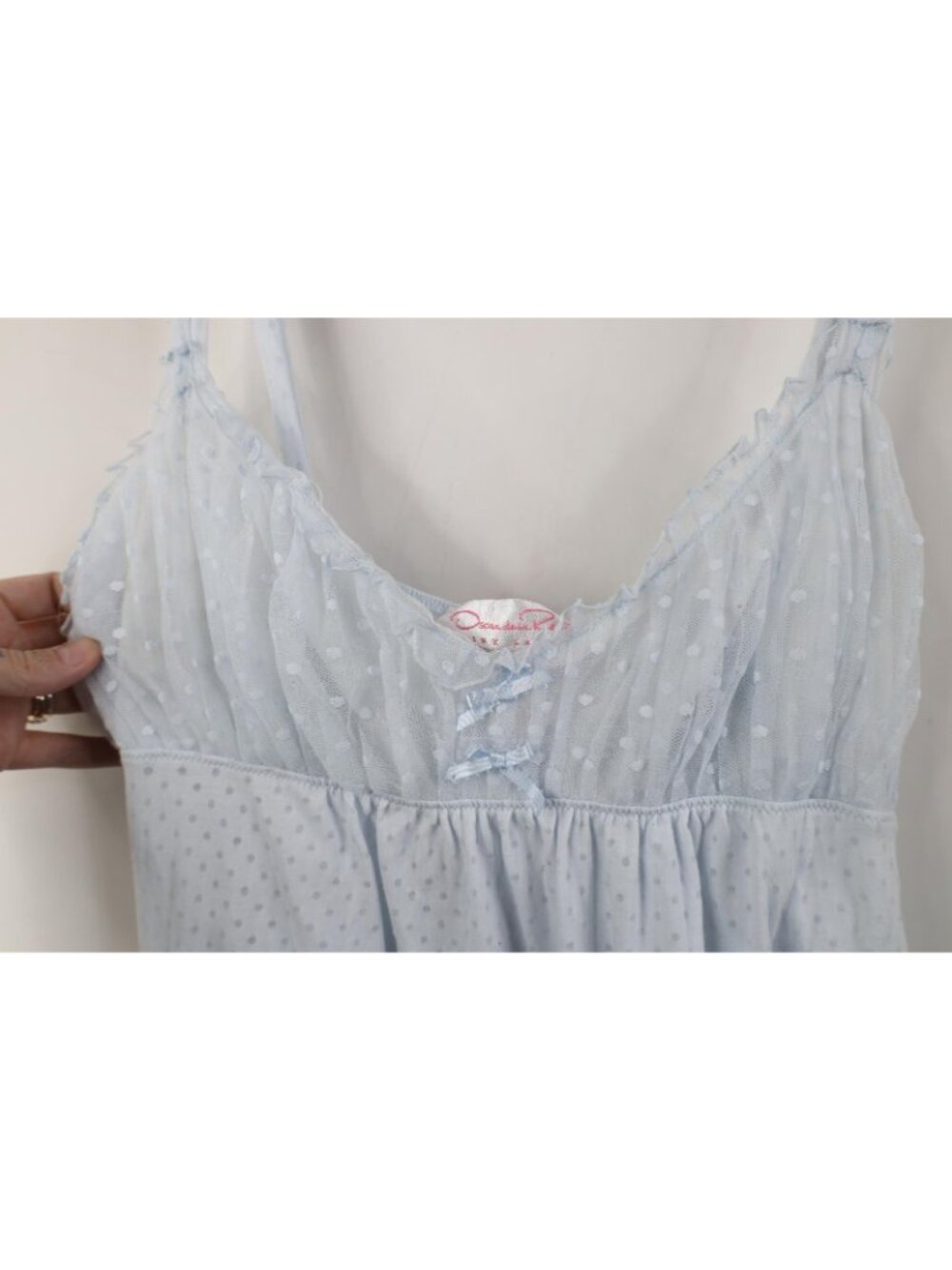 Vintage Y2K Oscar de la Renta Womens XL Babydoll Lace Ruffled Chiffon Night Gown - Picture 6 of 13